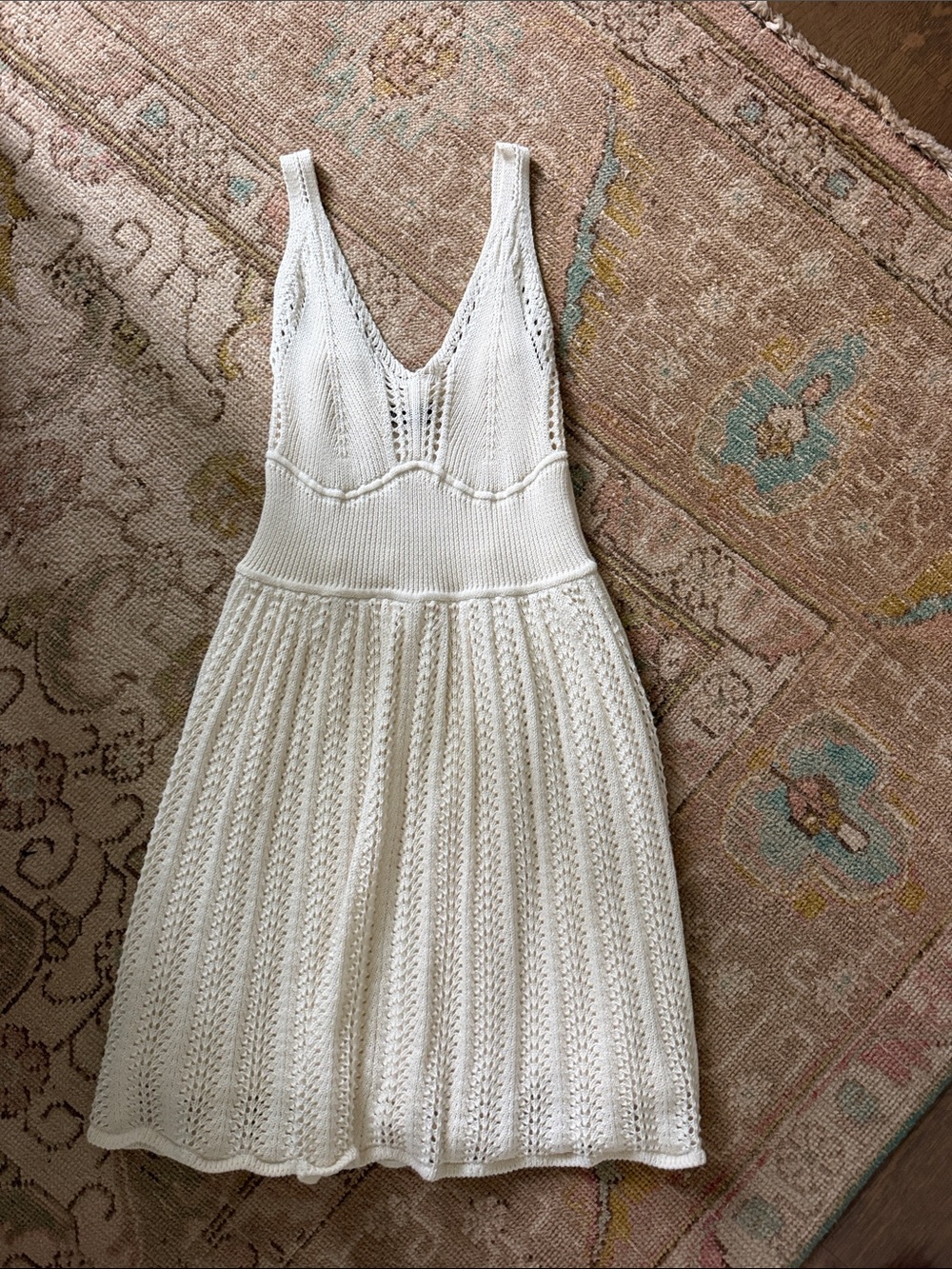 Gap Knit V-Neck Mini Dress in White